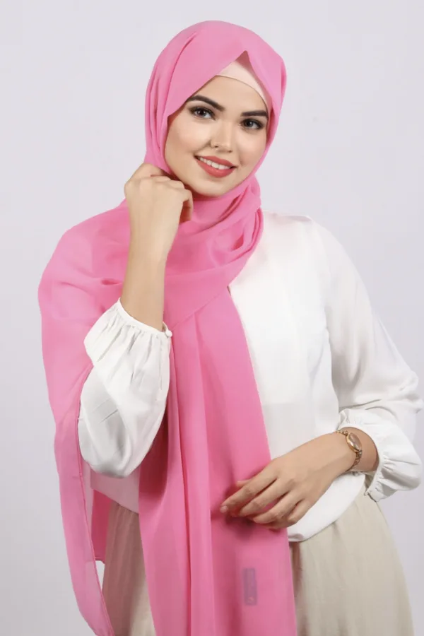 Fairy Pink Premium Chiffon Hijabs - Image 2