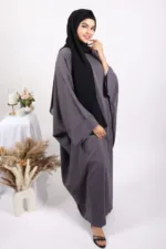 Farasha Kaftan Abaya - Grey - Image 4