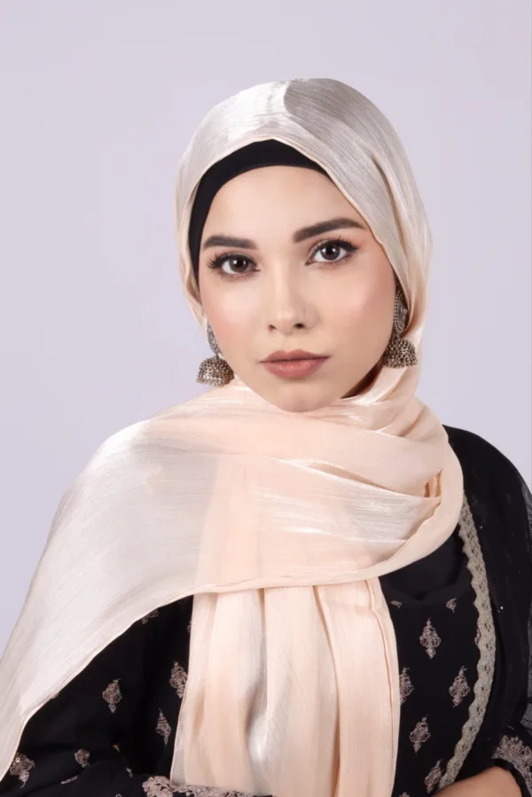 Peach Blush Oranza Shimmer Hijab - Image 2