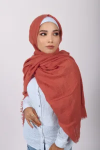 Terracotta Crinkled Viscose Hijab