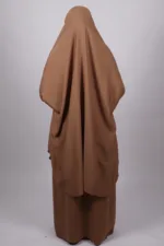 Haya Premium Nida Jilbab 3-Piece Set with Niqab - Nude Beige - Image 5