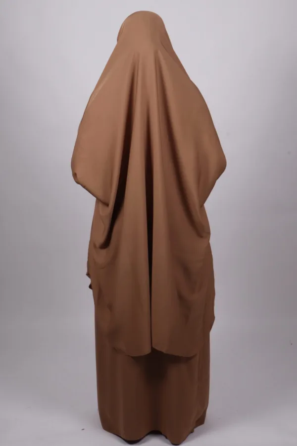 Haya Premium Nida Jilbab 3-Piece Set with Niqab - Nude Beige - Image 5