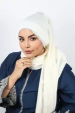 Cream Crystal Hijab - Image 2