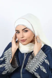 Cream Crystal Hijab