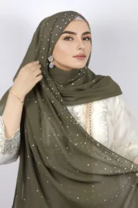 Olive Moon Drop Chiffon Hijab