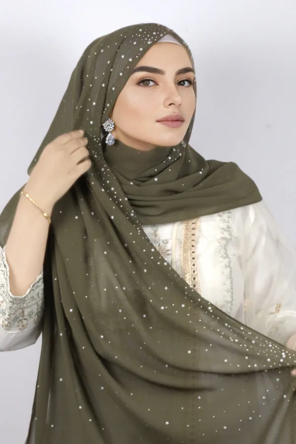 6AF89DBA-188E-4A2B-86E0-BEC1F656CD10-1.jpeg Olive Moon Drop Chiffon Hijab - Image 1