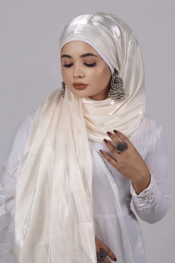 Alabaster Premium Organza Hijab - Image 2