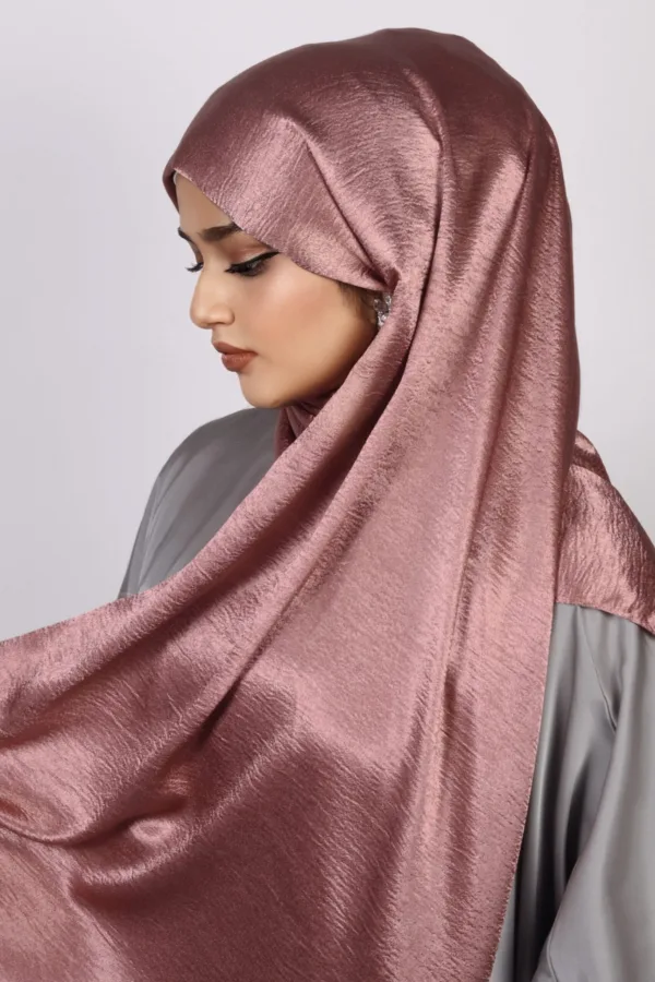 Lotus Champaigne Marble satin Hijab - Image 2
