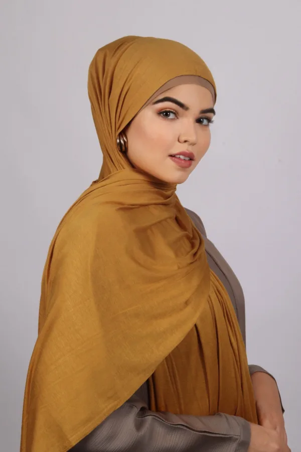 6BDCD4B2-9FB1-4563-984F-516AA67DEB36-1.jpeg Gold Classic Jerssey Hijab - Image 1