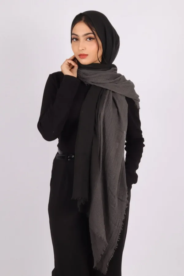 6BDFDCE6-452F-4D00-899A-7D1388D128E0 Wolf Ombre Crinkled Cotton Hijab - Image 1