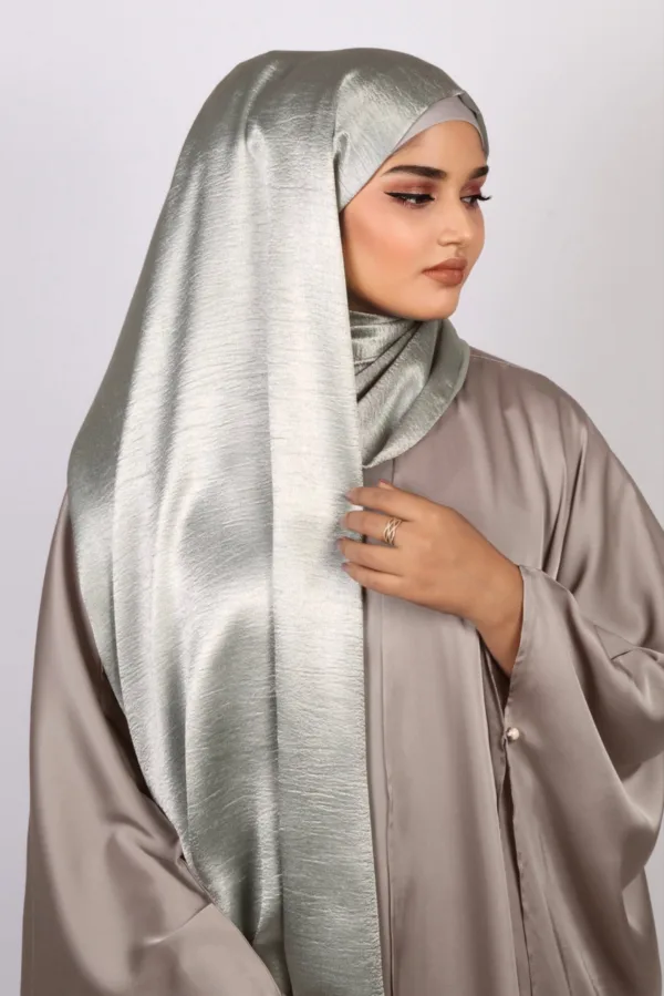 Sea Spring Marble Satin Hijab - Image 3