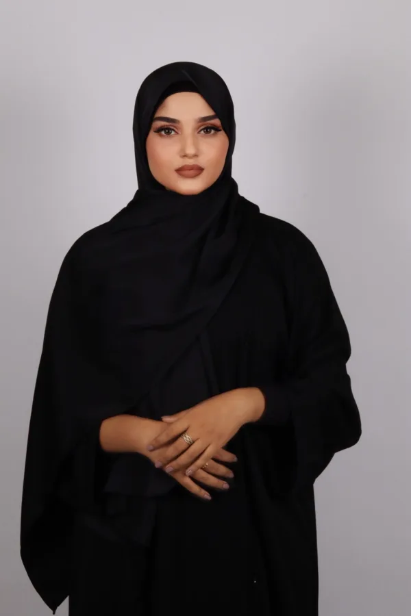 Pitch Black Medina Silk Hijab - Image 3