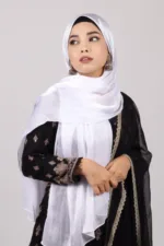 Diamond White Organza Shimmer Hijab - Image 2