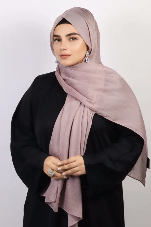 Cinnamon Sparkle Shimmer Chiffon Hijab - Image 3