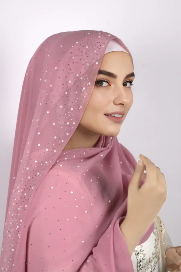6F793C71-40AF-489A-80E0-AA44343CEF57-1.jpeg Bubblegum Lilac Moon Drop Chiffon Hijab - Image 1