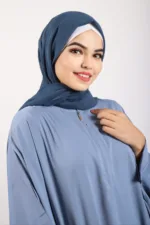 Parisa Kaftan Abaya with Zipper - Ice Blue - Image 5