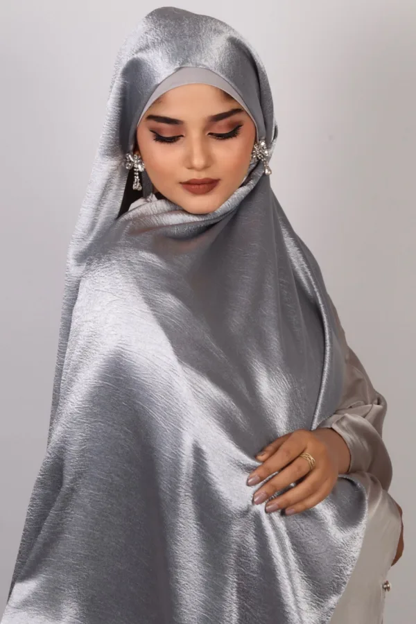 Arctic Sand Marble Satin Hijab - Image 3