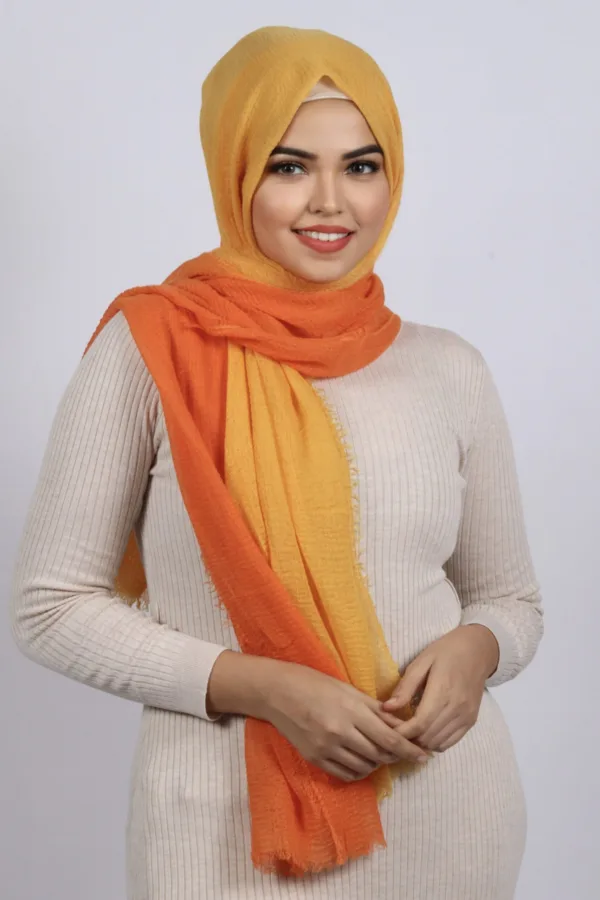 Sunburst Ombre Crinkled Cotton Hijab - Image 2