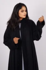 Ariana Full Umbrella Pleat Front Open with Black Diamond Trim - Midnight - Image 9