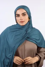 Teal Classic Jersey Hijab - Image 3