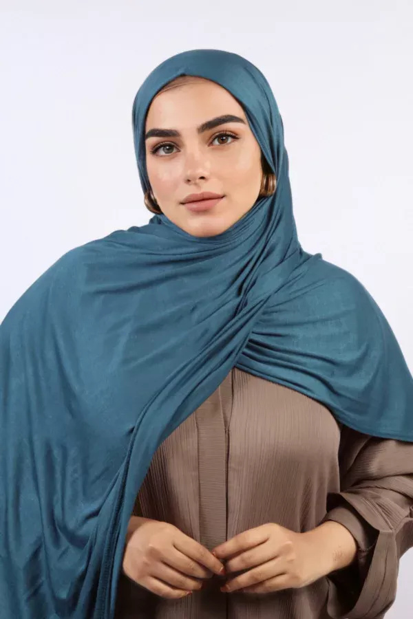 Teal Classic Jersey Hijab - Image 3