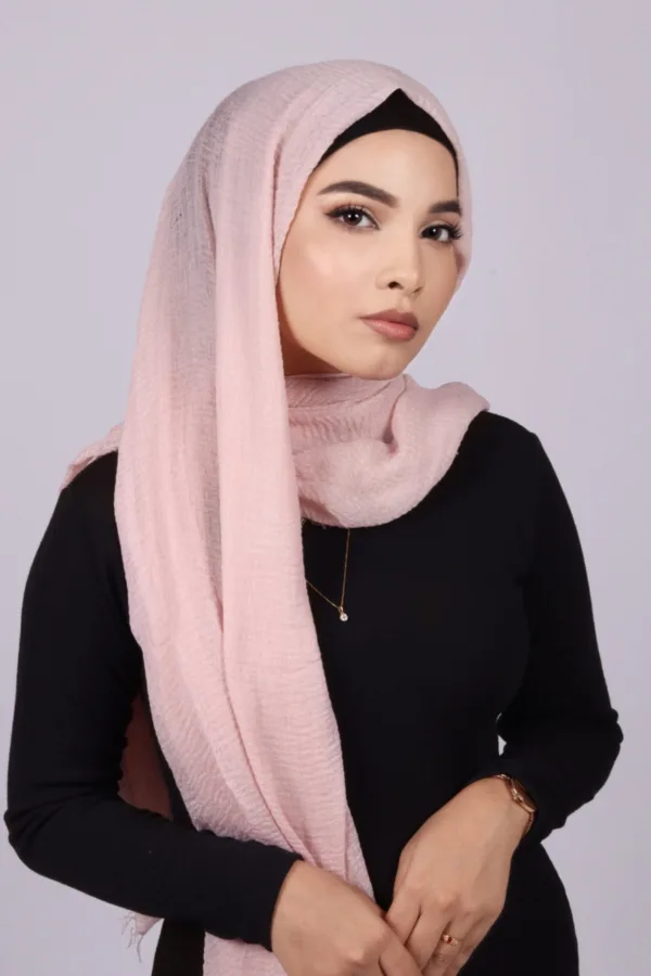 Cherry Blossom Crinkled Cotton Hijab - Image 2