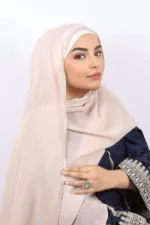 Light Nude Crystal Hijab - Image 3