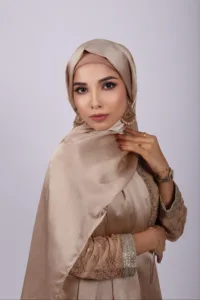 Light Gold Muna Satin Hijab