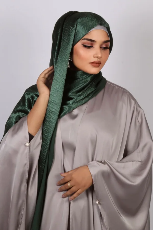 Opal green Marble Satin Hijab - Image 3