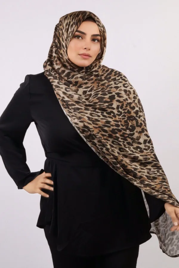 Wild Javan Modal Leopard Print Hijab - Image 2