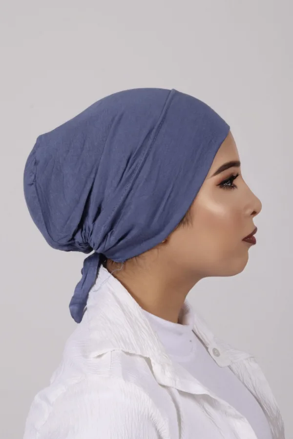 Jean Blue Tieback Hijab Cap - Image 1