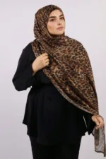 Raw Amber Modal Leopard Print Hijab
