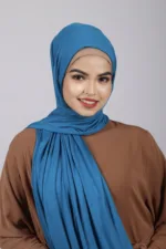 Active blue Premium Jersey Hijab - Image 2