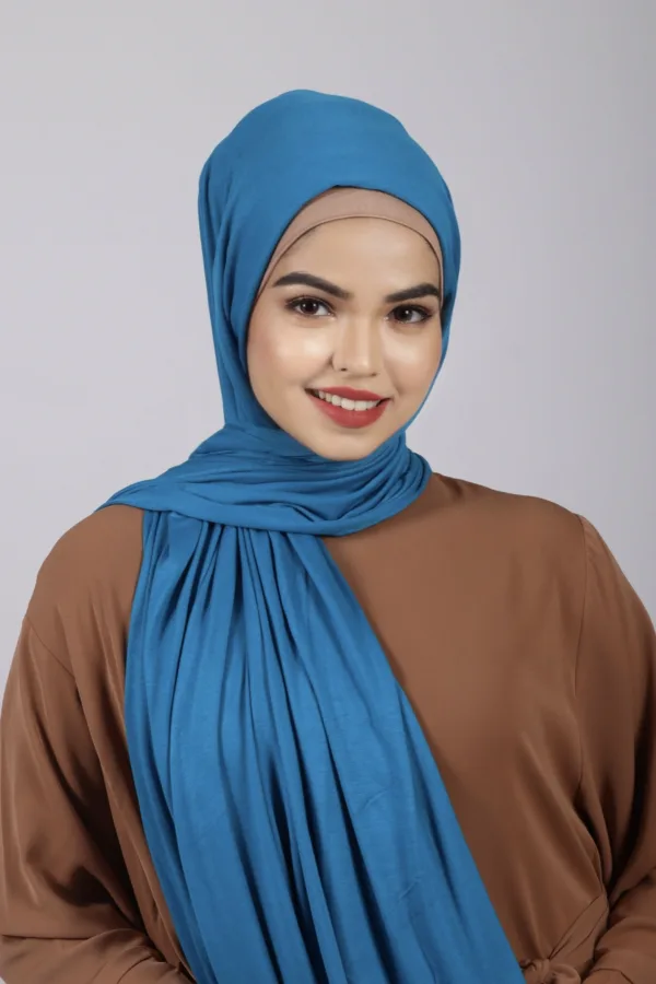 Active blue Premium Jersey Hijab - Image 2