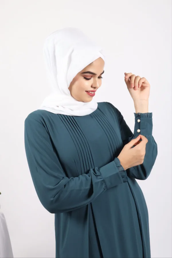 Leah Modest Wear Abaya / Dress - Teal - Image 5