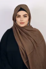 Choco Beige Shimmer Chiffon Hijab - Image 2