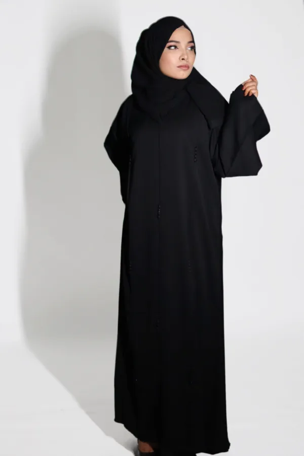 Seher Classic Emirati Abaya - Black - Image 3