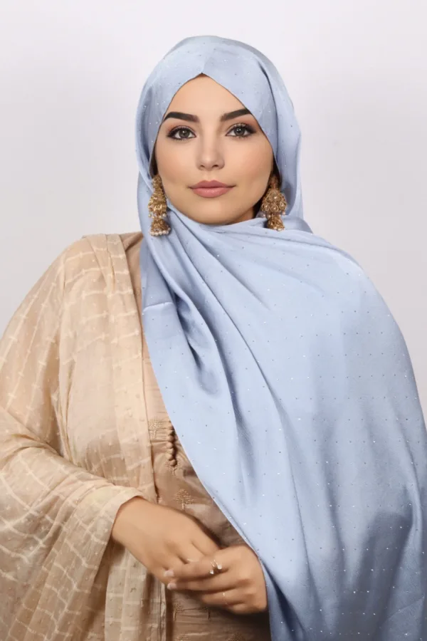 7B483DE2-2744-41F2-BD29-7F7074EB1CF1-1.jpeg Tiffany Sky Rhinestone Silk Hijab - Image 1