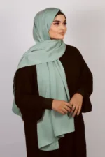 Turquoise Medina Silk Hijab - Image 3