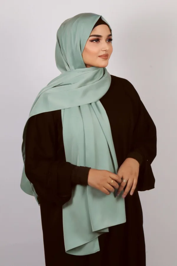 Turquoise Medina Silk Hijab - Image 3