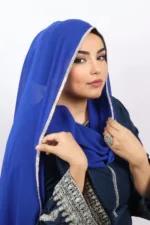 Royal Blue Crystal Hijab - Image 2