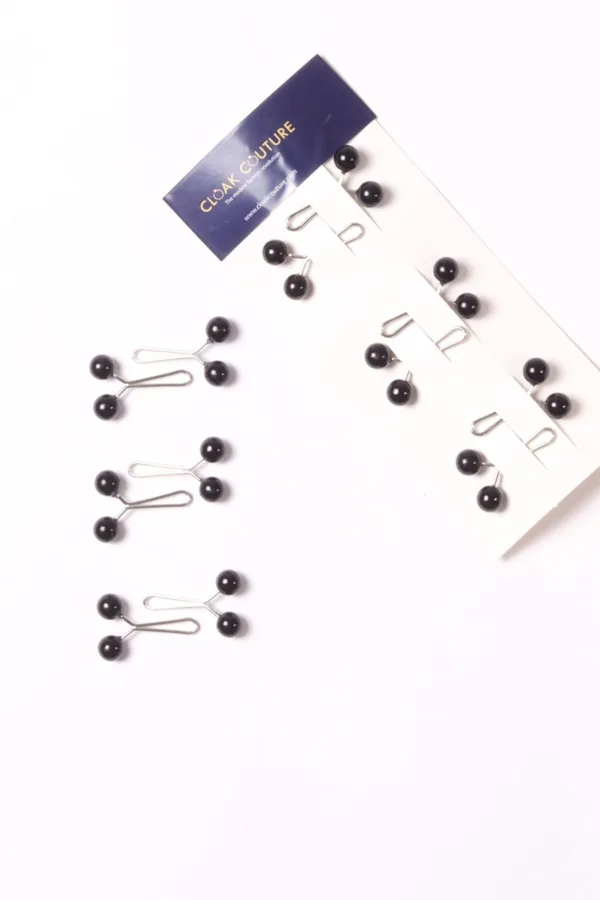 Black Basics Loop Hijab Pins (Set of 6) - Image 2
