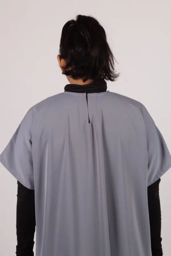 Inner Layering Half-Sleeve Dress / Slip – Grey - Image 2