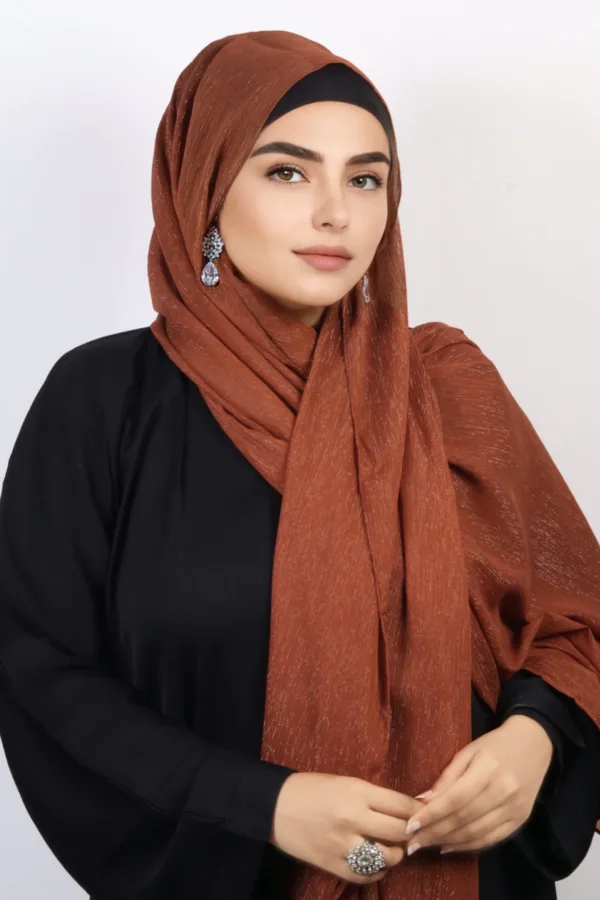 7D8357A8-3D47-4FE3-BE2F-C1CD7CB8B1FD-1.jpeg Biscuit Bronze Shimmer Chiffon Hijab - Image 1