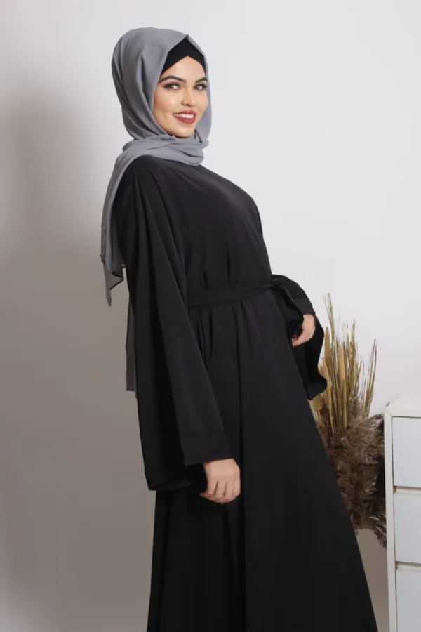 Eve Classic Abaya Dress - Black - Image 3