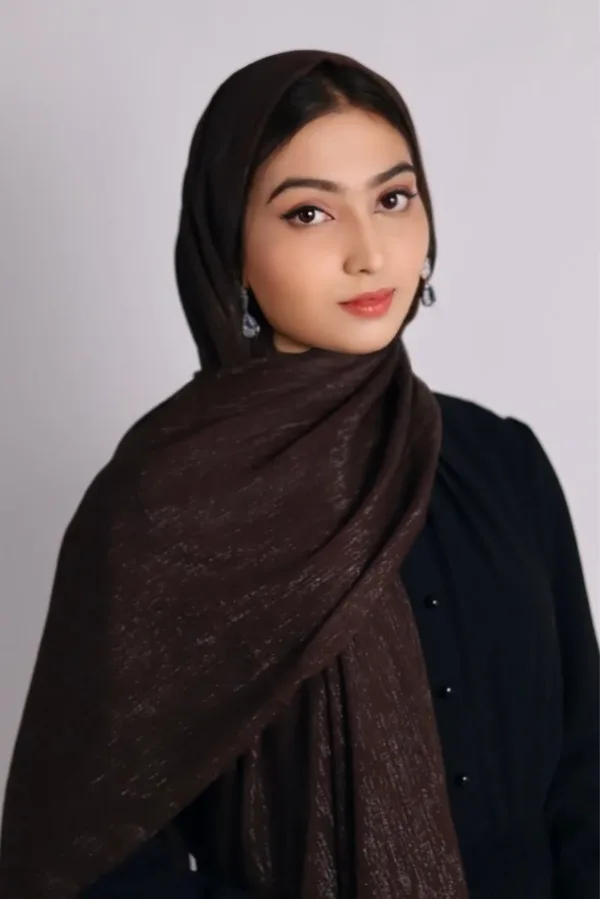 Chocolate Shimmer Chiffon Hijab - Image 1