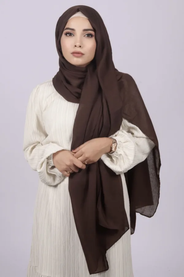 Chocolate Classic Cotton Hijab - Image 2
