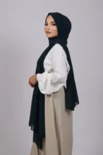 Bottle Green Premium Chiffon Hijab - Image 2