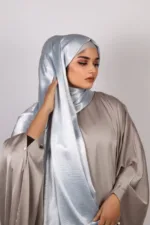 Mint Blue Marble Satin Hijab