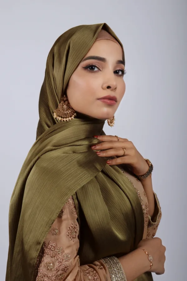 Lime Muna Satin Hijab - Image 2